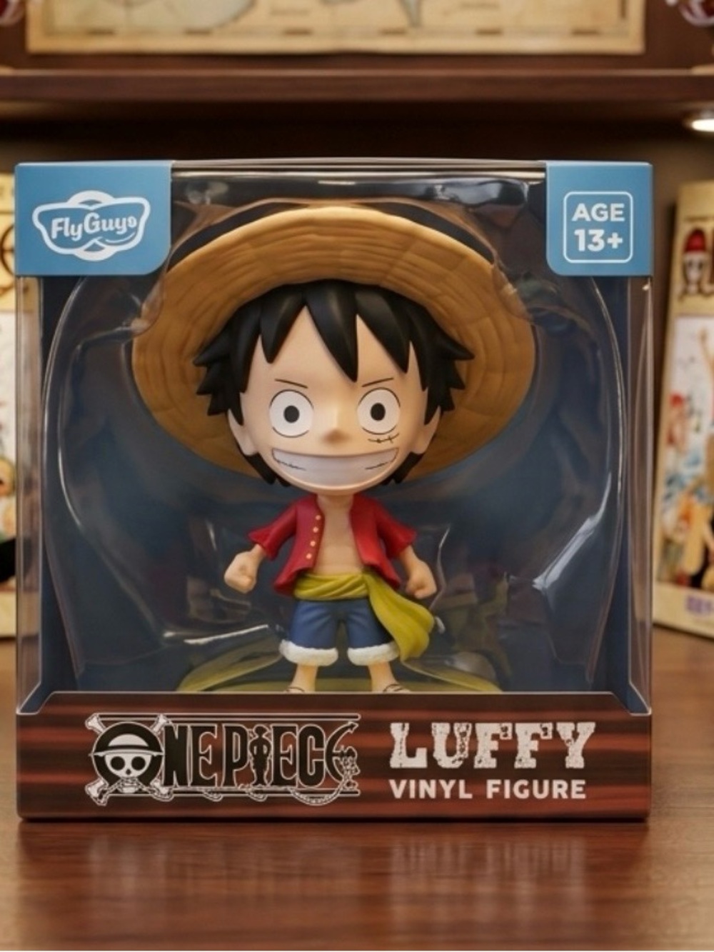 Luffy Vinyl Figure Collectible - Red Jacket, Yellow Sash